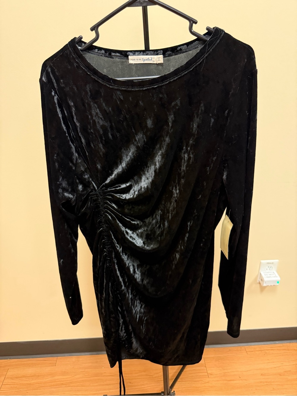 Live To Be Spoiled Black Crushed Velvet Dress - 2X